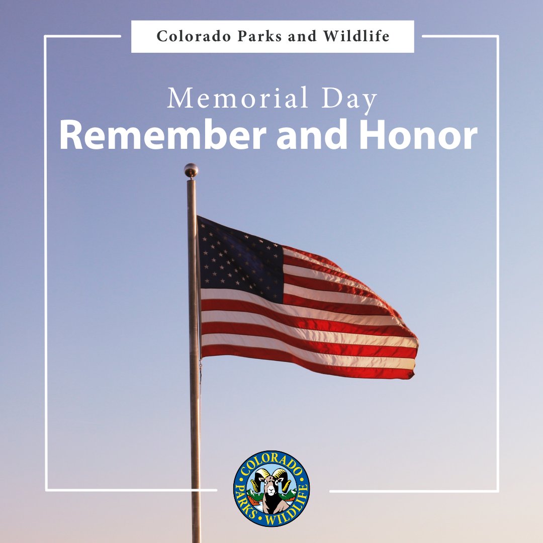 In recognition of Memorial Day, state offices are closed today. Some park's visitor centers or campground offices may be open. Be sure to call ahead before visiting: cpw.info/3tEUnga