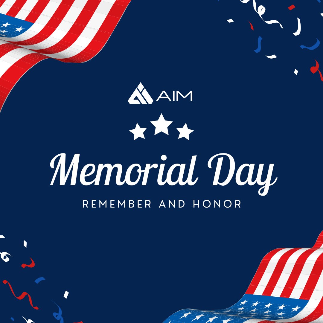 Honoring the brave and remembering the fallen this Memorial Day. Today, we pay tribute to the heroes who have sacrificed for our freedom and security. Let us never forget their courage and dedication! 🇺🇸 
 #MemorialDay #AIM