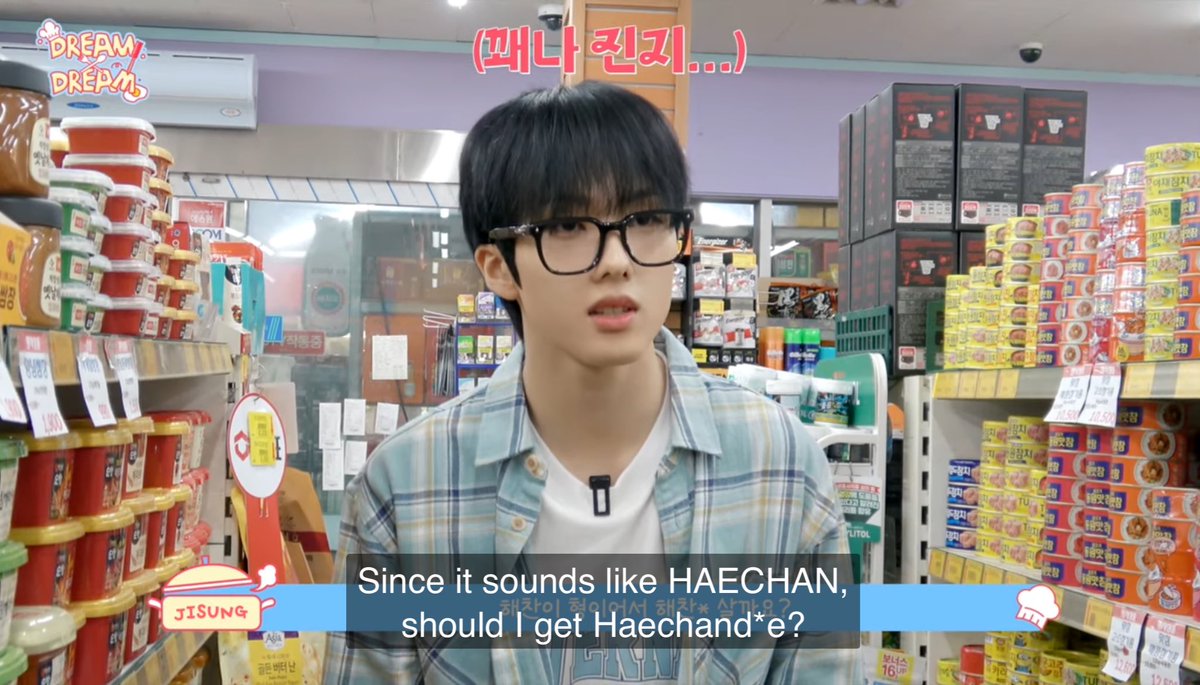 jisung buying haechandeul gochujang cuz it sounds like haechan 😭