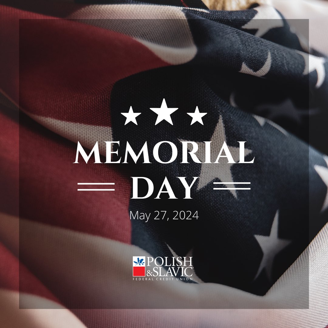 PolishSlavicFCU's tweet photo. Today, May 27th on Memorial Day, we remember and honor our veterans and heroes who have made the ultimate sacrifice for all of us.
#MemorialDay
#veterans
#PSFCU
#holiday https://t.co/Wpc46sIMAf