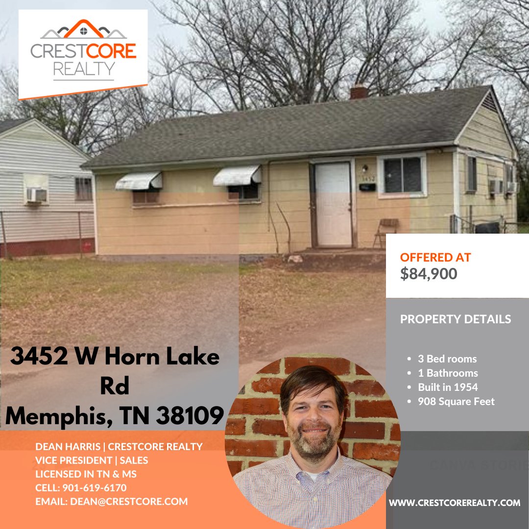 Fantastic investment opportunity in the Shelby area. This 3br/1 bath single-family home is in the 38109 area. #realestate #realestateinvestment #Justlisted #sold #broker #mortgage #homesforsale #ilovememphis #memphistennessee #Memphis