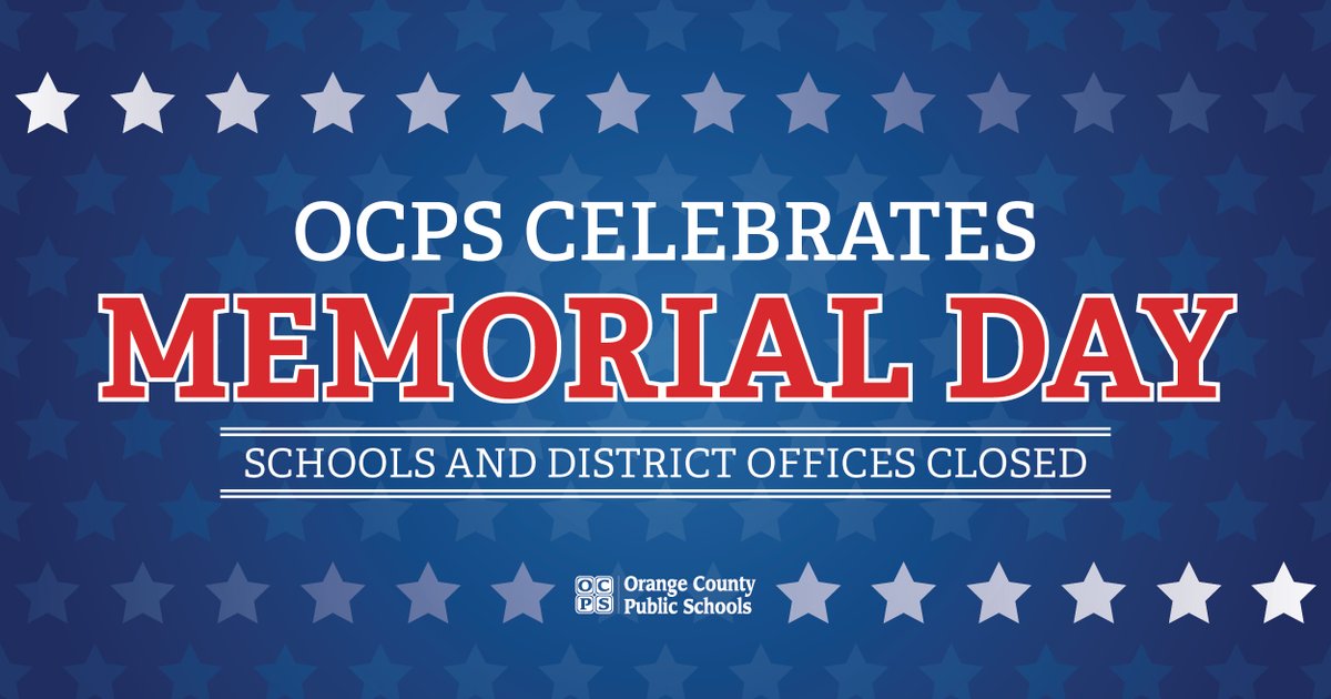 On this Memorial Day, we offer our deepest gratitude to the fallen heroes who made the ultimate sacrifice for our freedom. #MemorialDay #ThankYouForYourService #ocps