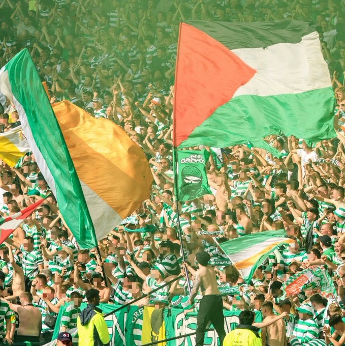 One of the best photos of the season. Celtic supporters always with Palestine 🇵🇸.