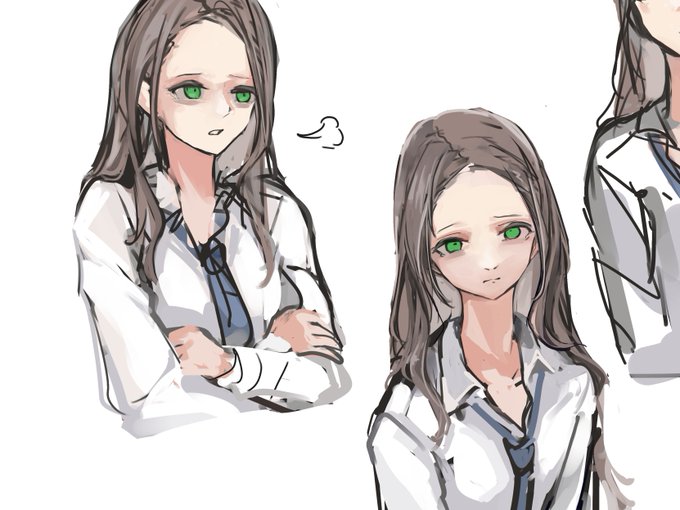 「brown hair forehead」 illustration images(Latest)