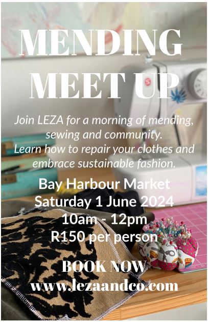 🧵 Breaking News! 🧵 LEZA is hosting a Mending Meet Up workshop! Join Jodi, the founder of LEZA, and learn to repair your clothes like a pro with simple sewing skills. #BayHarbourMarket #Leza #MendingMeetUp #SustainableFashion #DIYFashion