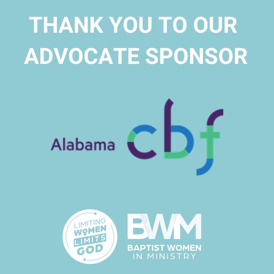Thank you @alabamacbf for being an Advocate sponsor of the 2024 BWIM Annual Gathering and 2024 BWIM Luncheon at CBF General Assembly. We are grateful for your partnership. Learn more about Alabama CBF at alabamacbf.org. #BWIM #baptistwomeninministry #baptistwomen