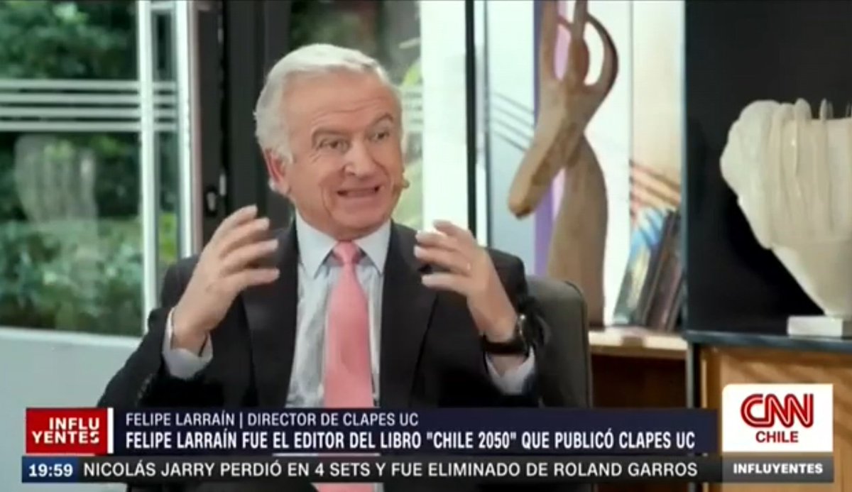 [ENTREVISTA @CNNChile] En conversación con @paulaescobarch, para #Influyentes, nuestro director, @felipelarrain, se refiere al libro 'Chile 2050: Un País. Cuatro Presidentes', publicado por @edicionesuc. Entrevista completa 👇 n9.cl/mswfh