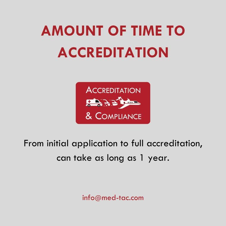 med__tac's tweet photo. Time to level set expectations: this is not an overnight process ⏰. Having a dedicated resource can expedite the process up to the time of on-site audit. The accrediting body has an internal timeline.

#airambulance #flightnurse #flightmedic #medicalescort #accreditation https://t.co/tr8I2B1aX7