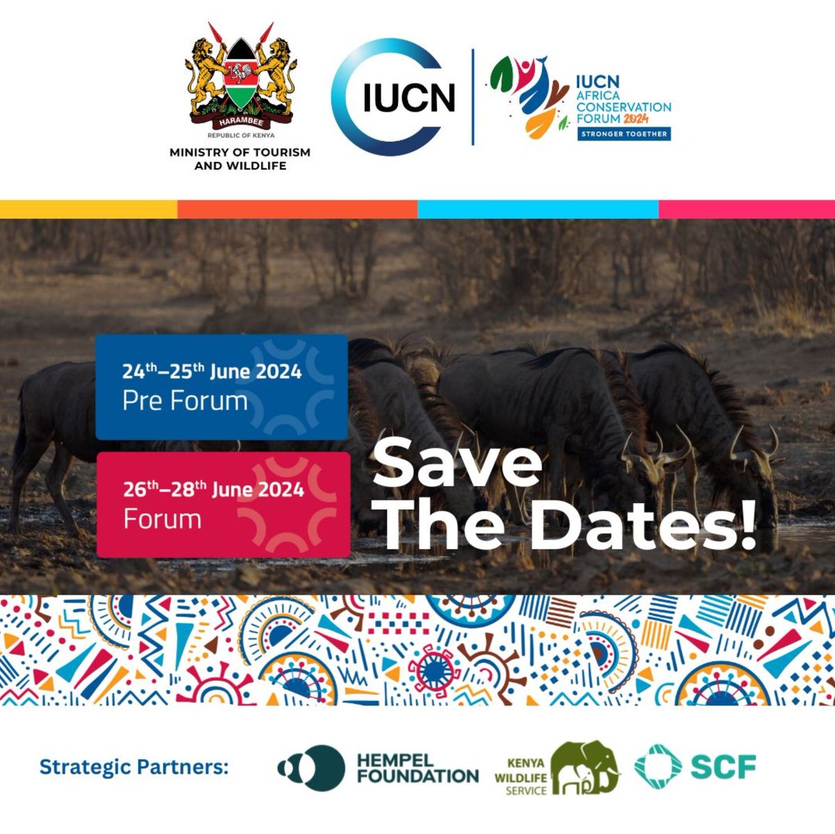 Mark you calendars. The IUCN Africa Conservation Forum (ACF) gets to Nairobi, running from 26th until 28th June 2024. The Forum is preceded by a two days pre-forum from 24th to 25th June 2024. Learn more about the forum & how you can engage more👇 bit.ly/3VaVIsA