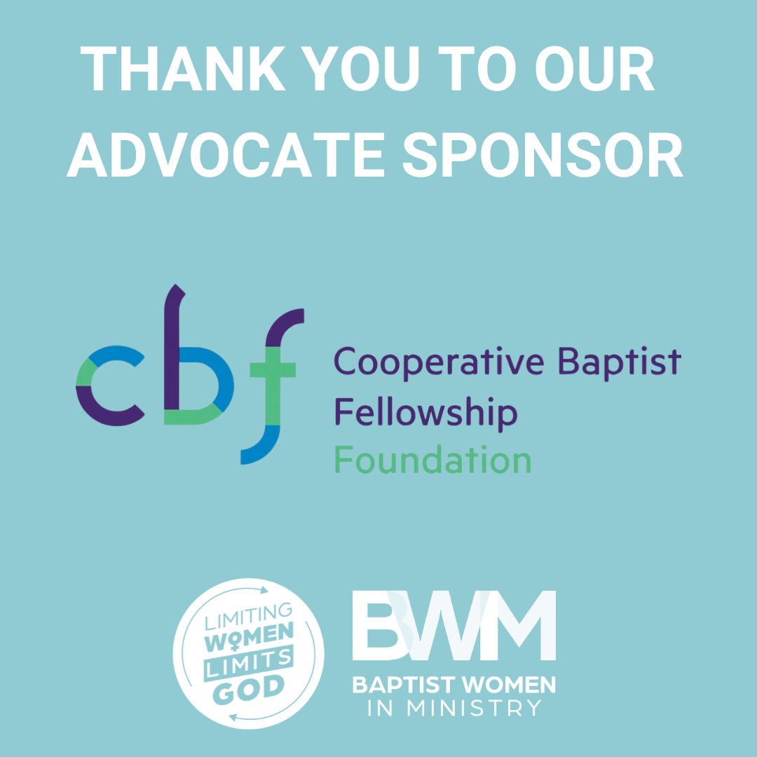 Thank you CBF Foundation for being an Advocate sponsor of the 2024 BWIM Annual Gathering and 2024 BWIM Luncheon at CBF General Assembly. We are grateful for your partnership. Learn more about the CBF Foundation at cbf.net/cbf-foundation. #BWIM #baptistwomeninministry