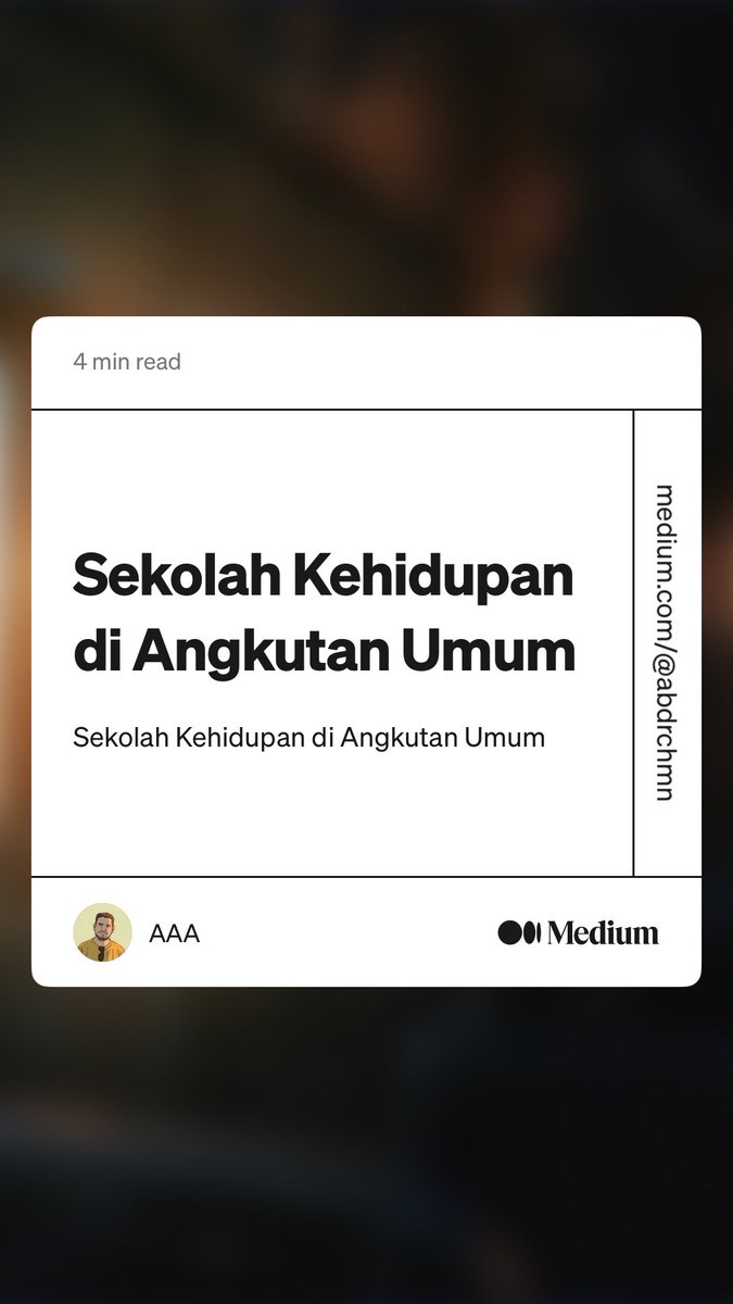 abdrchmn's tweet photo. “Sekolah Kehidupan di Angkutan Umum” by AAA
https://t.co/jTiWrxjLpG https://t.co/hoUryaos0H