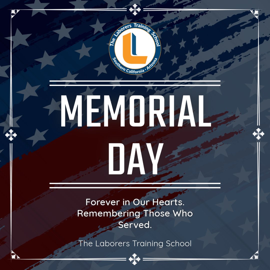LaborersSchool's tweet photo. Honoring the brave men and women who made the ultimate sacrifice for our freedom. This Memorial Day, the Laborers Training School remembers and salutes our heroes. Let’s take a moment to reflect on their courage and dedication.

#MemorialDay #HonorOurHeroes https://t.co/XMYiT1DOtd