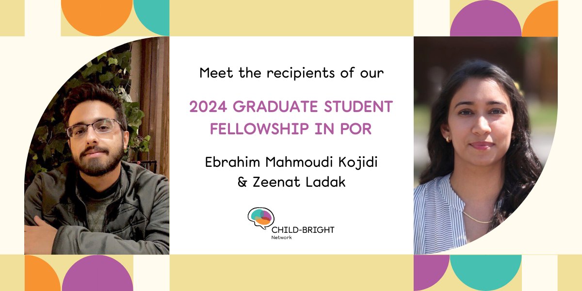 ChildBrightNet's tweet photo. 👋Meet Ebrahim Mahmoudi Kojidi (@Ebrahim__MK) &amp; Zeenat Ladak (@LadakZeenat), the recipients of our 2024 Graduate Student Fellowship in Patient-Oriented Research! Visit our blog to learn about their #POR projects: https://t.co/8Wst1oKgbR https://t.co/NkKGNJmWtC