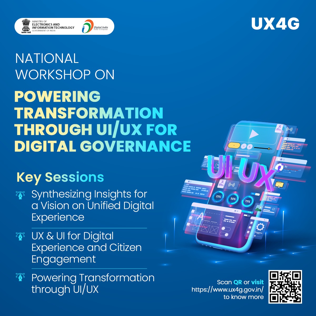 The National Workshop on Powering Transformation through #UIUX for #DigitalGovernance on May 28 is an opportunity to gain a comprehensive understanding of UI/UX guidelines, case studies, good practices & strategies. Watch it LIVE at youtube.com/live/M2m9wG1bK… #DigitalIndia