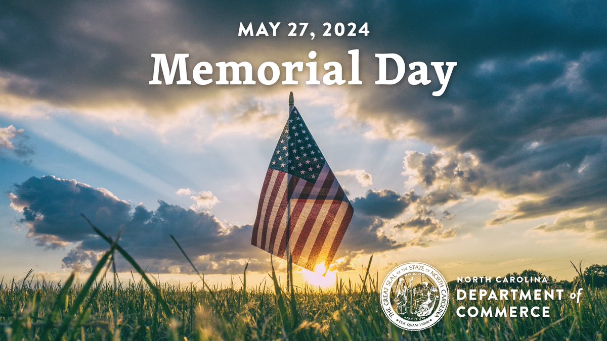 This #MemorialDay, we honor the service + sacrifice of our military members.
Our state is home to nearly 800,000 service members, with an estimated 20,000 transitioning out of the military each year. If you're a veteran looking for employment in NC, see: commerce.nc.gov/jobs-training/…