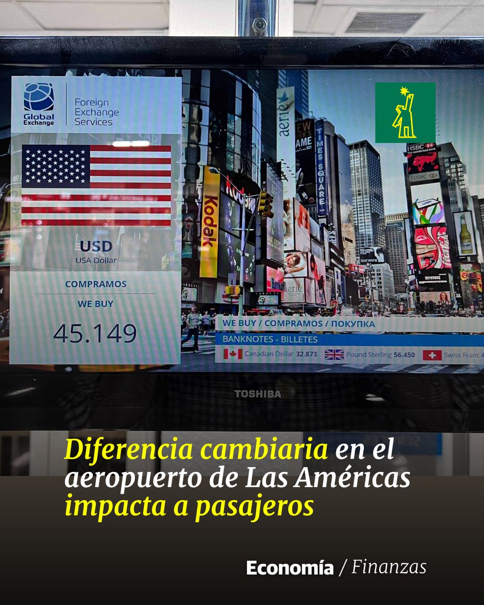 💰 |#EconomíaDL| Dentro de la terminal aérea, la variación para la compra o venta es de 10 pesos en un mismo negocio de divisas 

buff.ly/3wPphqe

#DiarioLibre #Turismo #CasadeCambio