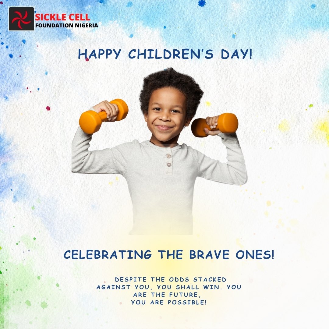 Happy Children's Day to our incredible Sickle Cell Warriors! Your strength, courage, and resilience shine brightly. Know you are deeply loved and cherished every day. Stay strong and keep fighting; brighter days are ahead. You are truly heroes! #ChildrensDay #SCFN