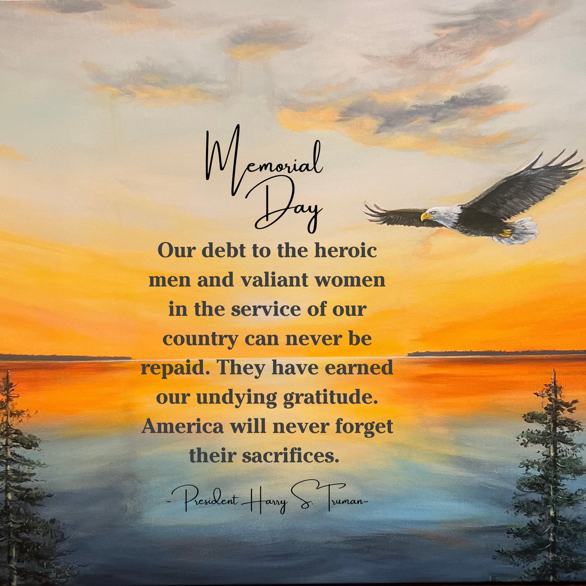 Memorial Day
A day to remember the brave souls who selflessly laid down their lives for their comrades and their country, in the name of freedom.🇺🇸We honor these great American heroes through our gratitude, being good human beings, and honoring the families they’ve left behind.⭐️