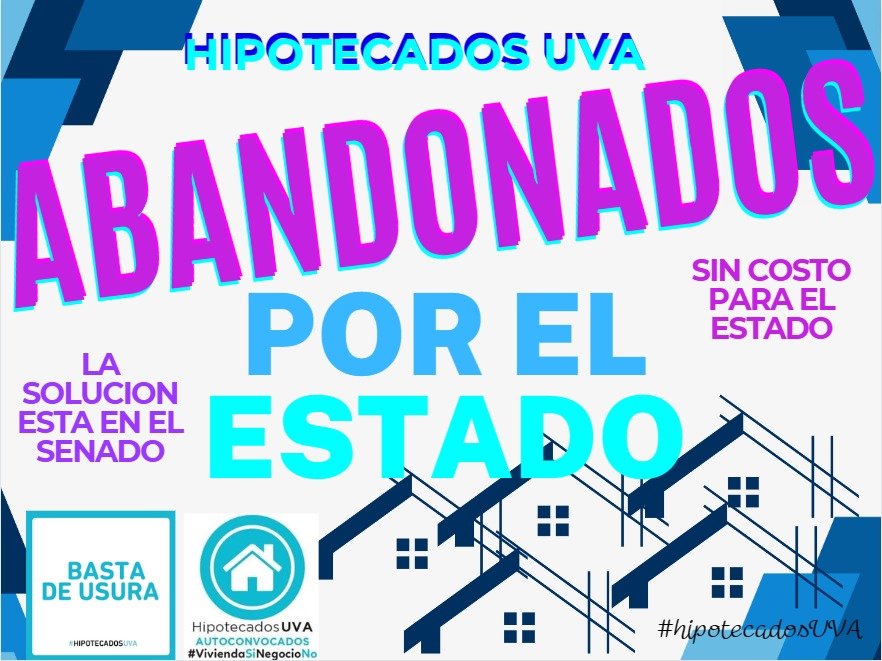<a href="/hipotecadosuva/">@HipotecadosUVANacional</a> <a href="/SenadoArgentina/">Senado Argentina</a> <a href="/VickyVillarruel/">Victoria Villarruel</a> <a href="/juliocobos/">Julio Cobos</a> 
Basta de este desastre de créditos hipotecarios UVA!!!
Basta de usura UVA 
#hipotecadosuva
En el Senado está la solución a COSTO CERO PARA EL ESTADO!
Supuestamente los Senadores de distintos bloques quieren resolver esto...pero ninguno lo hace !!!