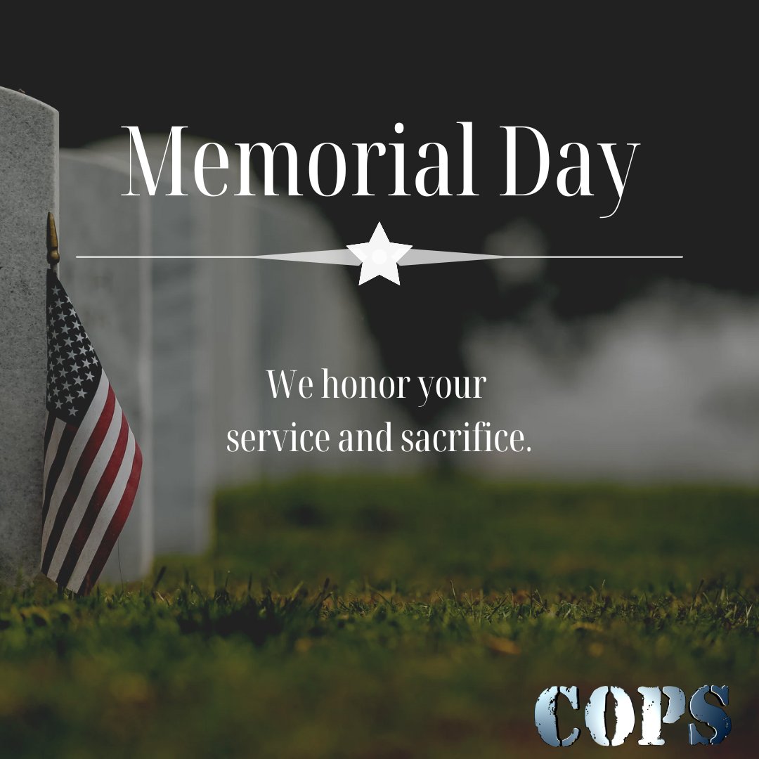 CopsTV's tweet photo. Thank you to the brave men and women who have sacrificed everything for our freedom. 🇺🇸
#MemorialDay #America #copstv #cops https://t.co/MP1F4H7bW3
