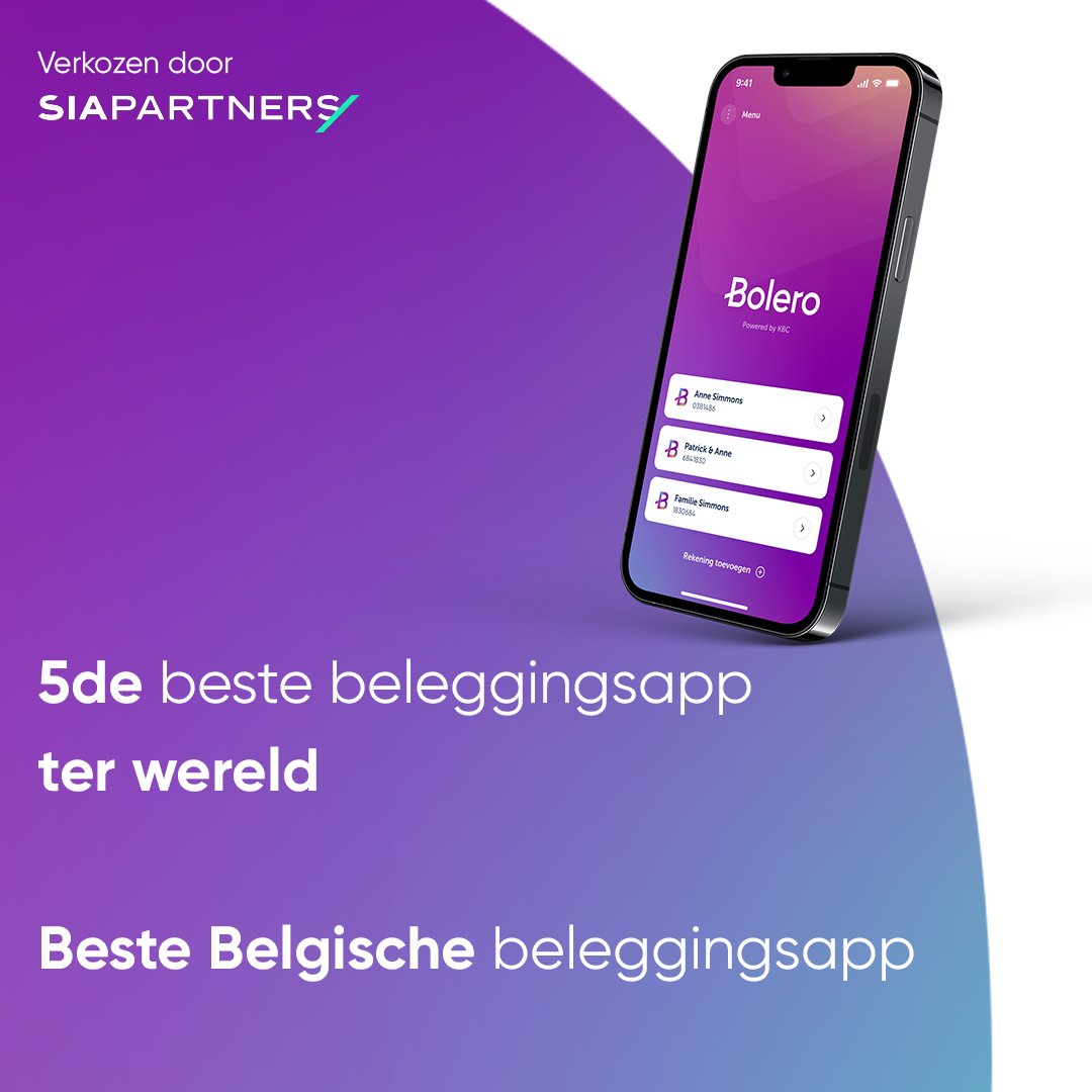 Sia Partners ziet Bolero als beste Belgische app én 5e beste beleggingsapp op wereldvlak! 🙌

Een resultaat waar we met heel het team ongelooflijk trots op zijn. 

Ook een 'dikke merci' naar al onze Bolero-klanten die ons al bijna 25 jaar erkenning geven 🙇

Op naar de toekomst!
