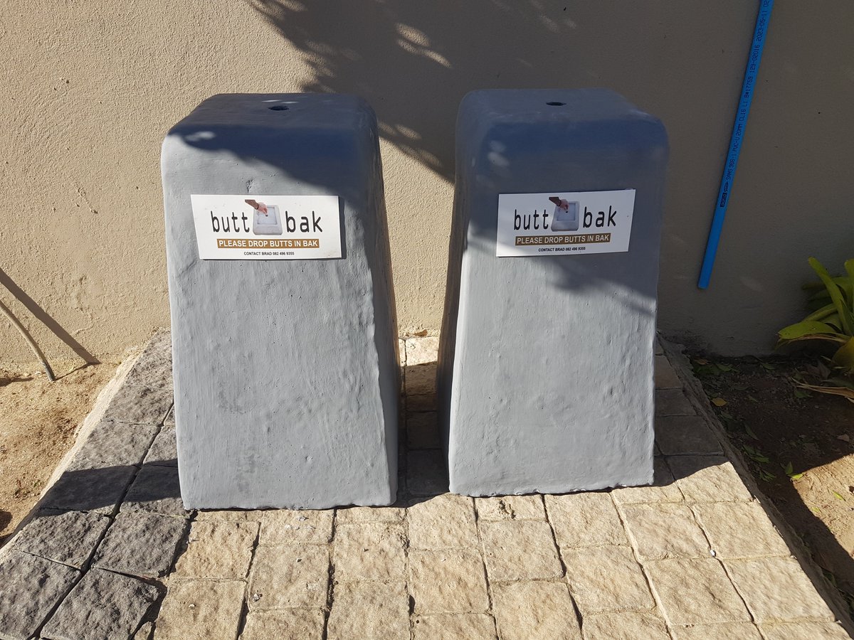 The New Pyramid Butt Bak Outdoor ashtrays delivered to Gardenfly office block in Somerset West last week for their smoking zones.😀👊👍👌
#ashtray #buttbak #smoker #cigarettes #litterfree #smoking #binyourbutt #hotels #restaurants #offices #somersetwest