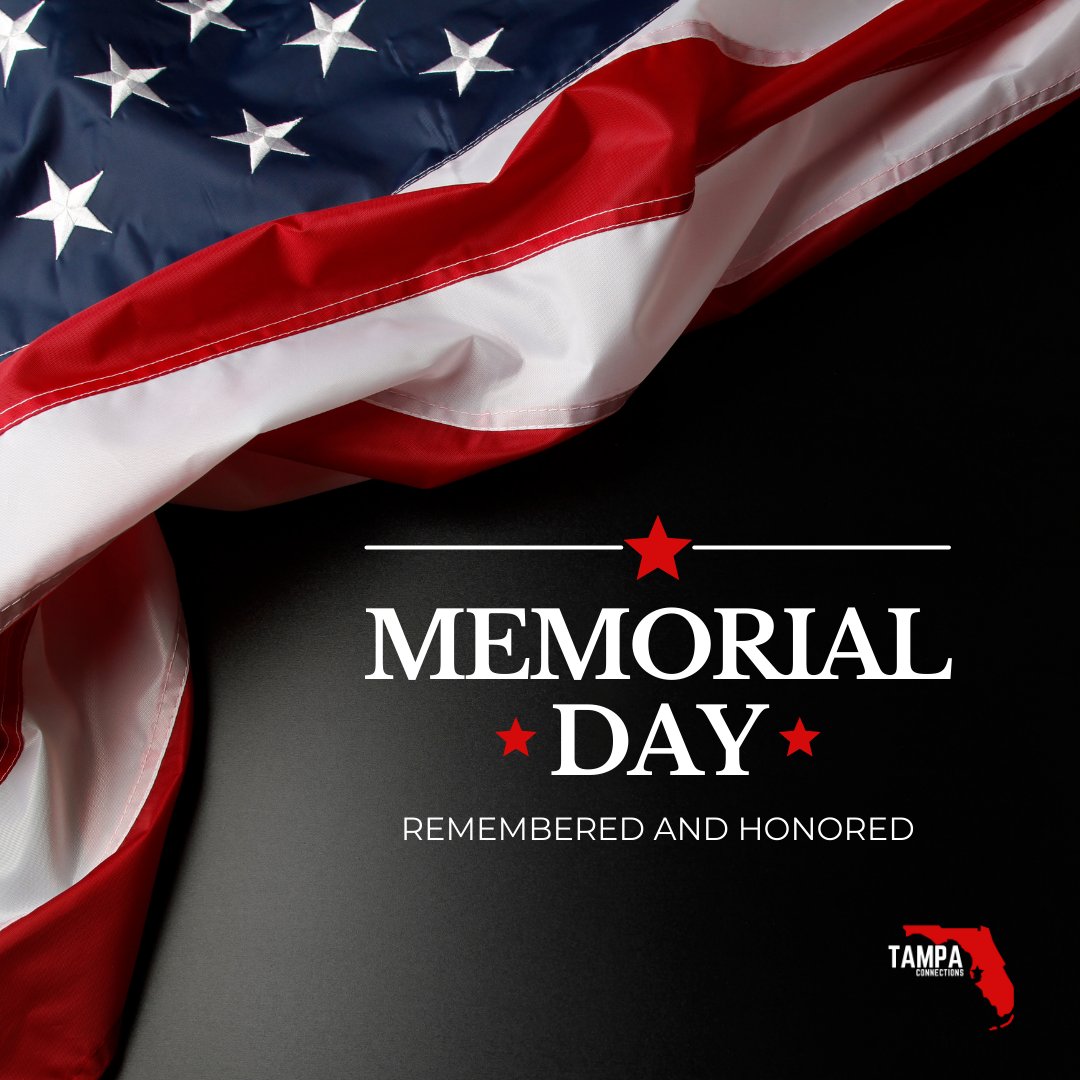 Wishing everyone a happy Memorial Day from the Tampa City Connections team! 🇺🇸 Today, we honor and remember the brave men and women who made the ultimate sacrifice for our freedom. May their courage and sacrifice never be forgotten. #MemorialDay #HonorAndRemember #thankyou