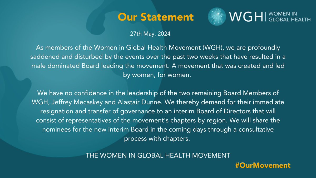Nothing for us without us! We join the movement towards a transparent and fair transition for <a href="/womeninGH/">Women In Global Health</a> .