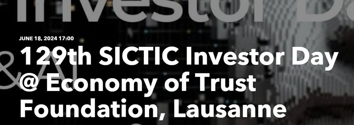 Calling all startups! 🚀🇨🇭🌐 Last opportunity to apply for the upcoming SICTIC Investor Day on June 12, 2024! A fantastic opportunity for innovative startups to pitch in front of top-tier investors! bit.ly/3UQ6Rxi #TrustValleyCH #digitalTrust #cybersecurity @lennig