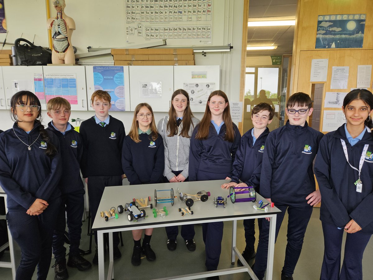 ACC_Physics's tweet photo. The Annual GF15 Great Elastic Challenge took place today and a NEW SCHOOL RECORD was achieved. The students designed and built their own machines. Congratulations to all competitors. 1st Lena Demczuk Conlon (13.40 metres !!!) 2nd Raine Slevin 3rd Mark Keenan Donoghue @ccathlone https://t.co/TJ0jZPu6vr