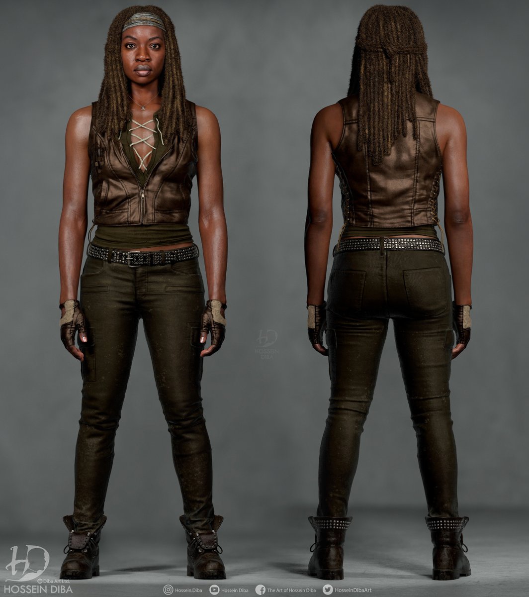 3D model of #Michonne from #TheWalkingDead that I created back in 2022.