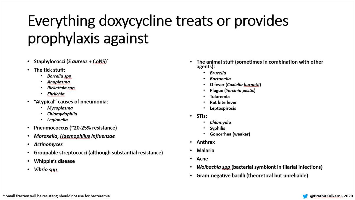 fahad_khalawi's tweet image. هنا ابرز استخدامات #Doxycycline 
Treatment and prophylaxis