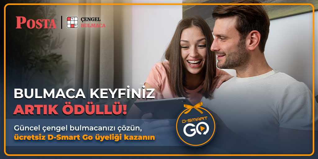 BULMACA KEYFİNİZ ARTIK ÖDÜLLÜ! Güncel çengel bulmacanızı çözün, ücretsiz D-Smart Go üyeliği kazanın posta.com.tr/bulmaca-coz/ce…