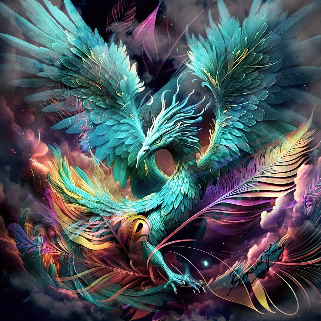 THE JADE PHOENIX (Mythical Creatures Artwork collection by Bernard Foong) pixels.com/profiles/berna… The rare JADE PHOENIX is a mythological bird found in Sinospheric mythology that reign over all other birds. It only appears on the eve of the Lunar New Year.