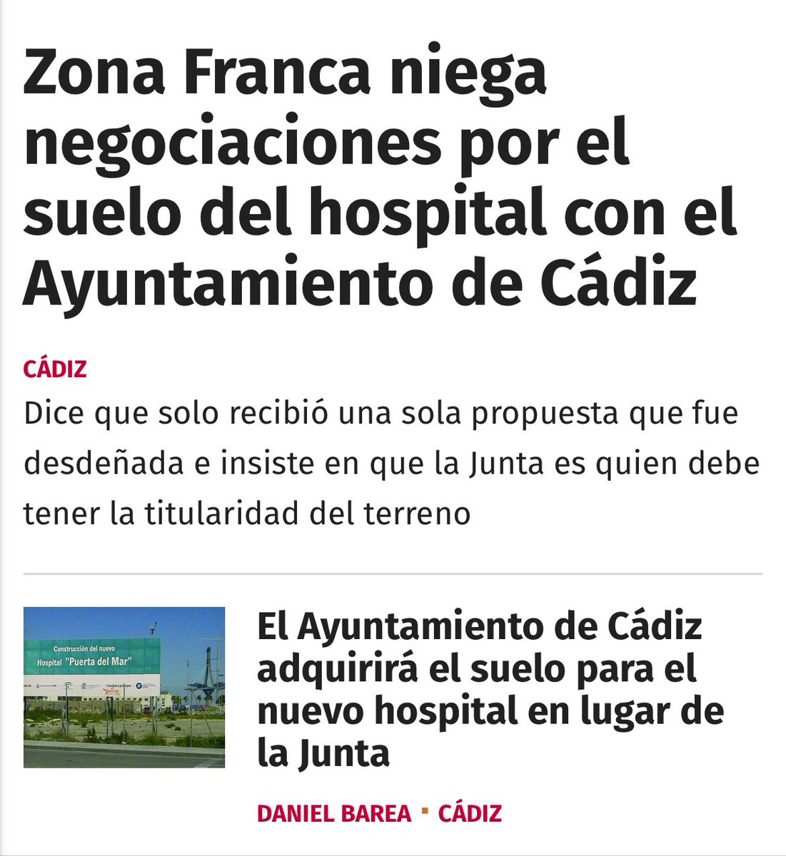 Hace poco más de un año, en plena campaña, el actual alcalde de Cádiz vendió a los gaditanos el nuevo hospital como un hecho. Como algo inmediato. Hoy, se ha descubierto que ni siquiera han iniciado las negociaciones para hacerse con los terrenos donde iría. Así gana el PP las