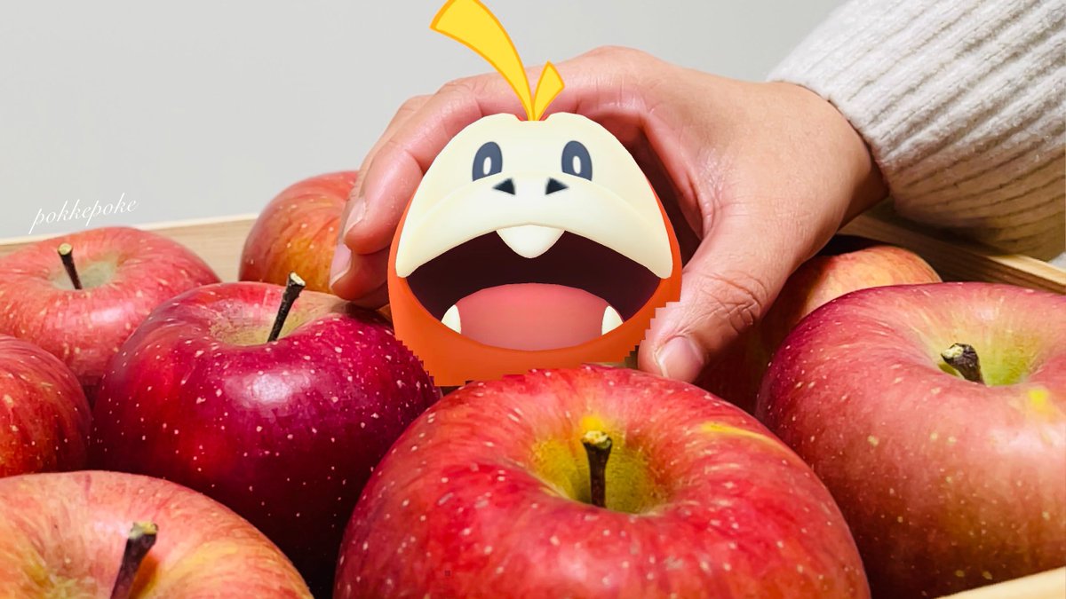 美味しそうなリンゴ見〜つけた🤭🎶

🍎「ホゲ…！？」

#ポケモン密着サンデーフォトコン
#ポケモンGO部門 (2枚目)
#GOsnapshot