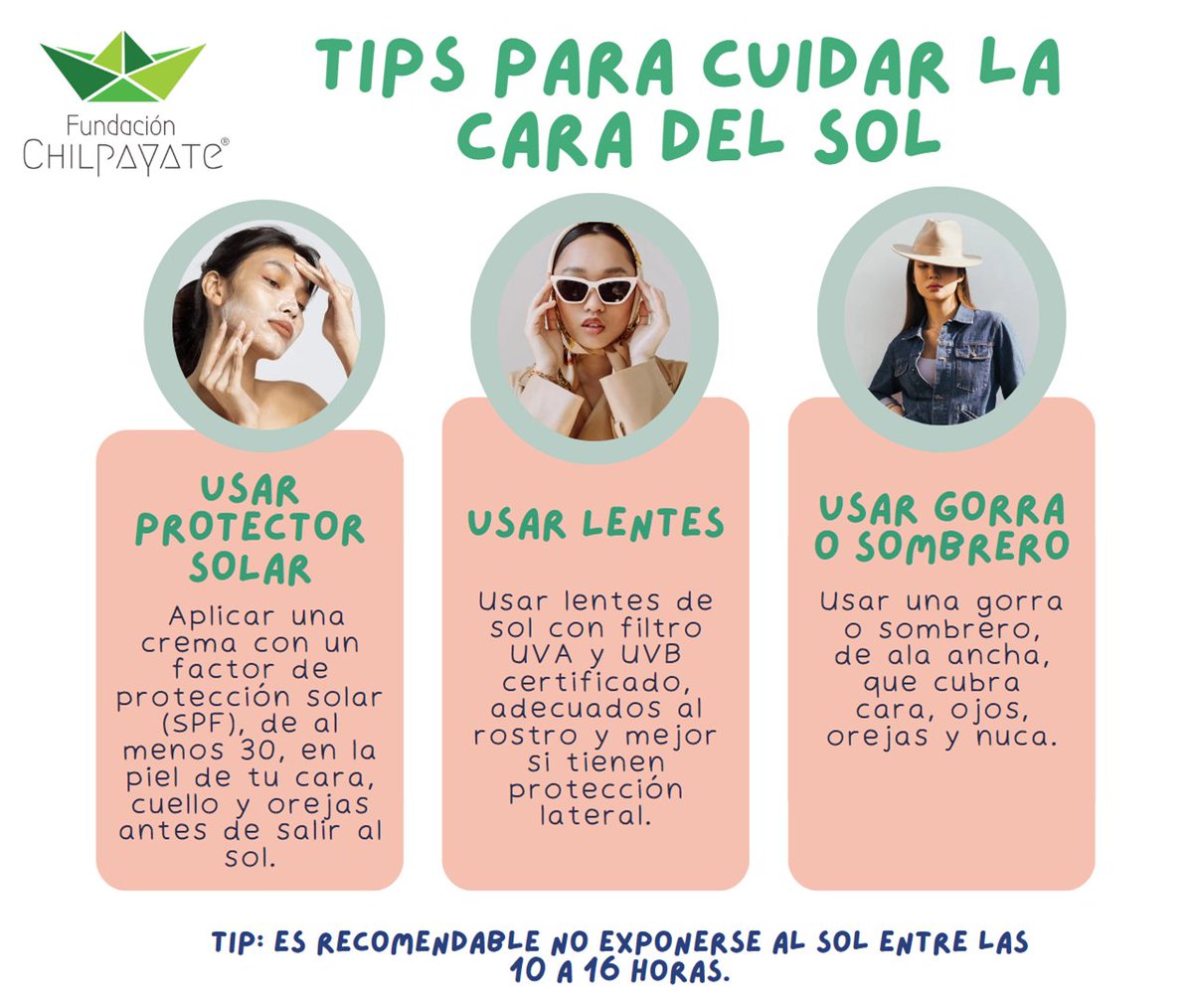 #Chilpayates💚 ya estamos de lleno en la época🥵 de calor, es importante cuidar la piel de la cara🙂 que esta expuesta al sol☀️ todos los días, también utiliza ropa👕 adecuada para evitar golpes de calor.
#TipsChilpayates 💚