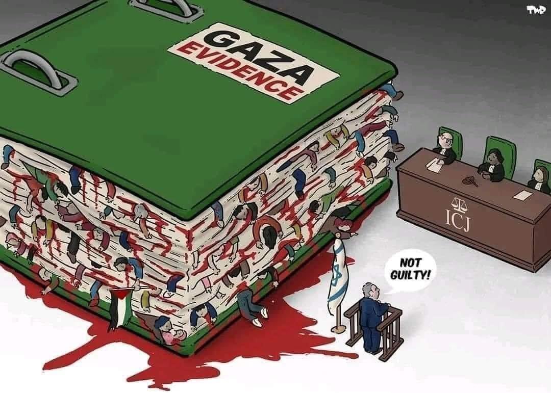"Israel has done nothing wrong.  The ICJ is the problem." - every US politician on the AIPAC payroll