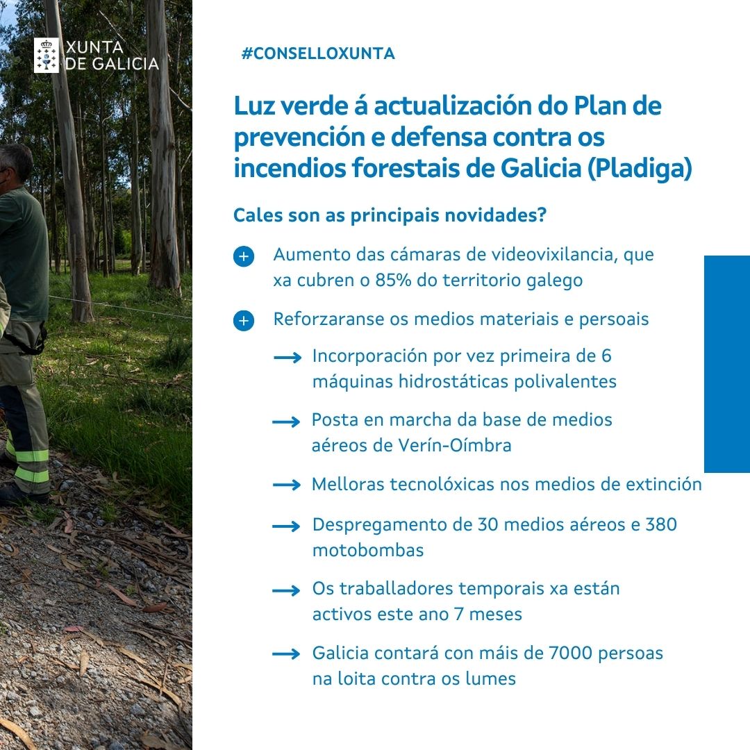 🌳 Galicia refórzase contra os incendios forestais coa actualización do Pladiga #ConselloXunta