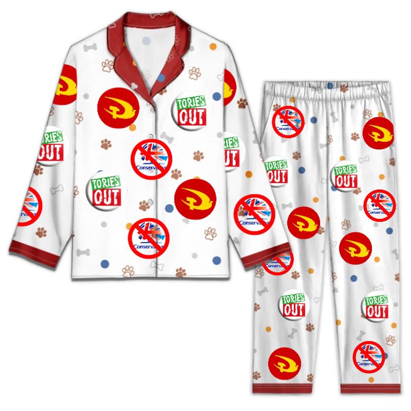 Mother and daughter pjs ordered for the all night session of eating nibbles while watching election results trickle in …..