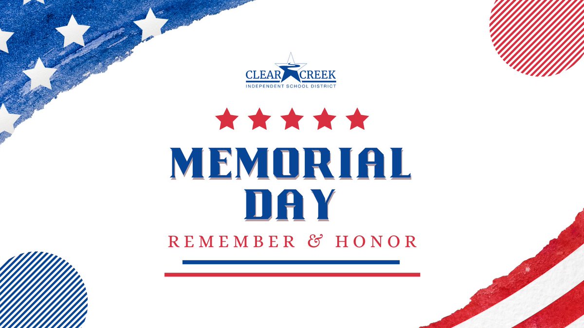 Today we remember and honor the brave men and women who made the ultimate sacrifice in service for our country. 🇺🇸
The final week of school for CCISD will resume tomorrow, May 28!