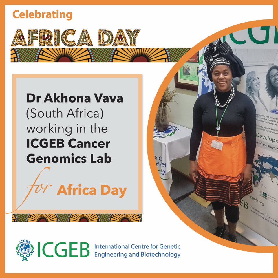 Dr Akhona Vava leading the way with the @ICGEB #AfricaDay celebrations 🌍🧡 #capacitybuilding #education #scienceforsociety #leavenoonebehind #sciencefordevelopment