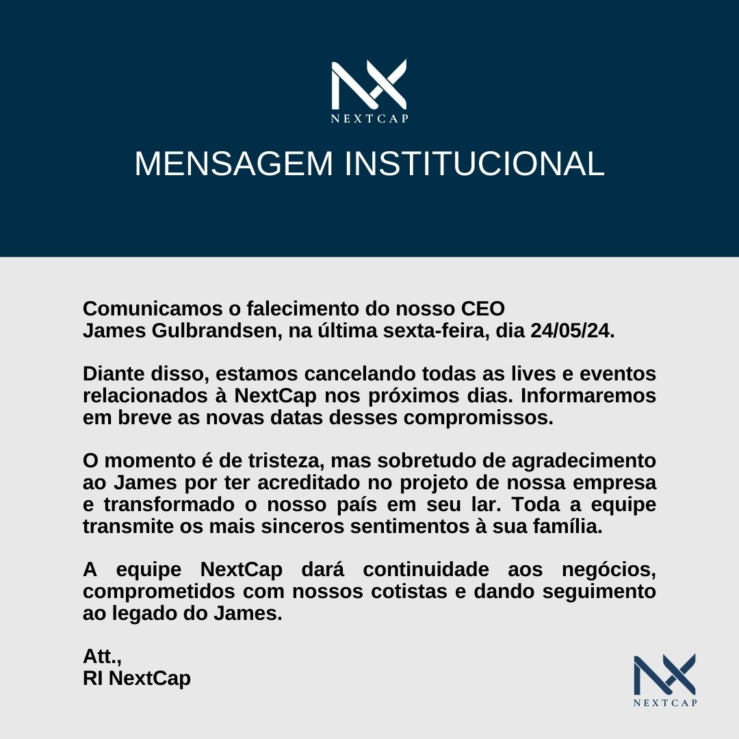 NextCapAsset's tweet image. Comunicado.