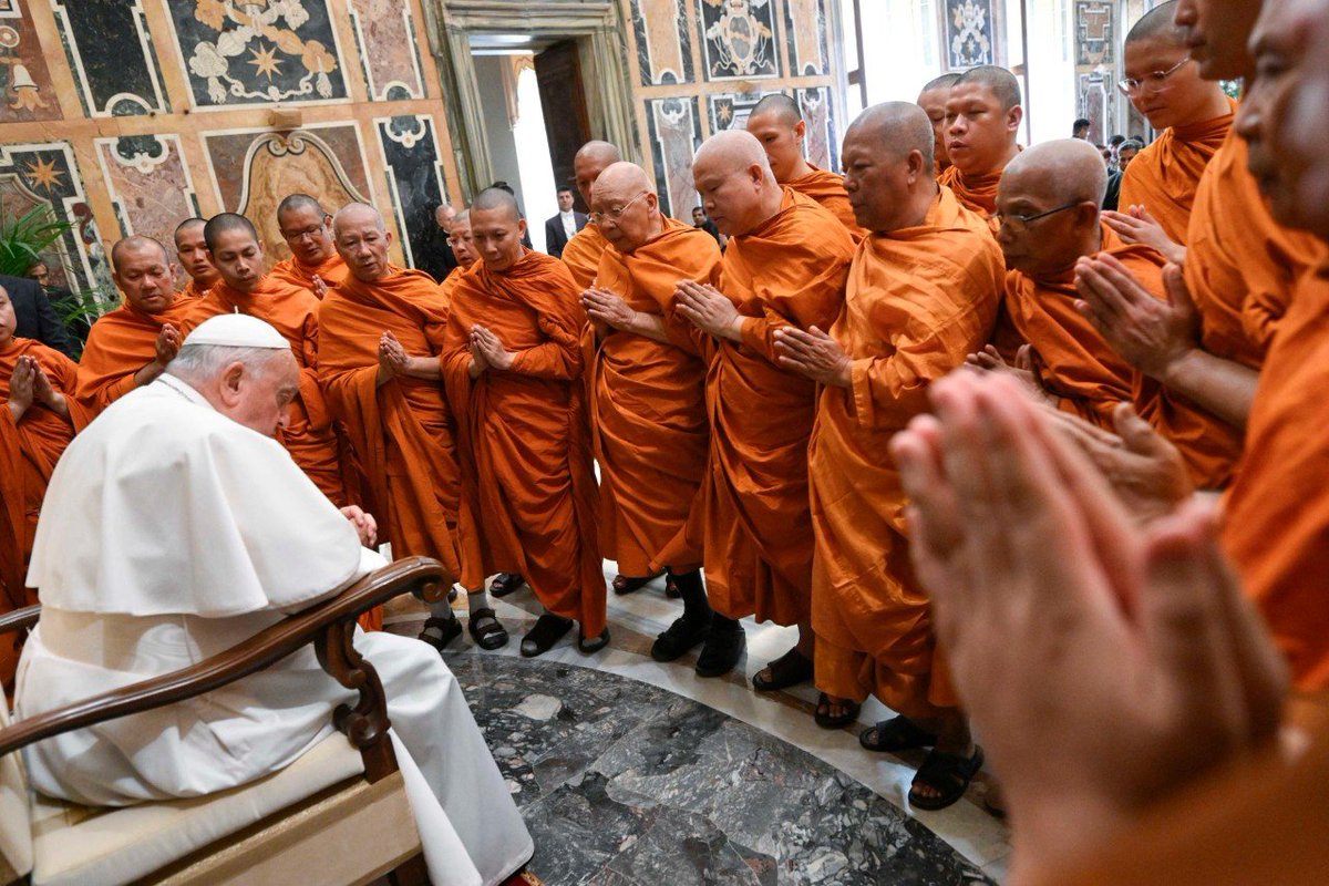Impressionnante image, prise ce matin, lors d'une audience papale, par les photographes du Vatican