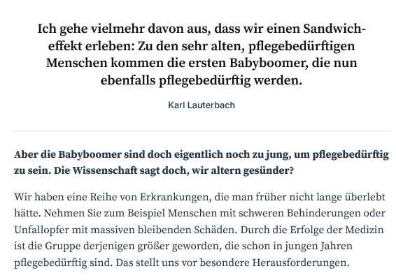 Wenn es inmitten einer Pandemie einen 7,5-fachen Anstieg der vorab berechneten zu erwartenden #Pflegebeduerftigen gibt, dann liegt es NICHT daran, daß plötzl. alle eigentl. noch zu jungen #Babyboomer gleichz. innerh. kürzester Zeit zu Tattergreisen geworden sind!
#LauterbachLuegt