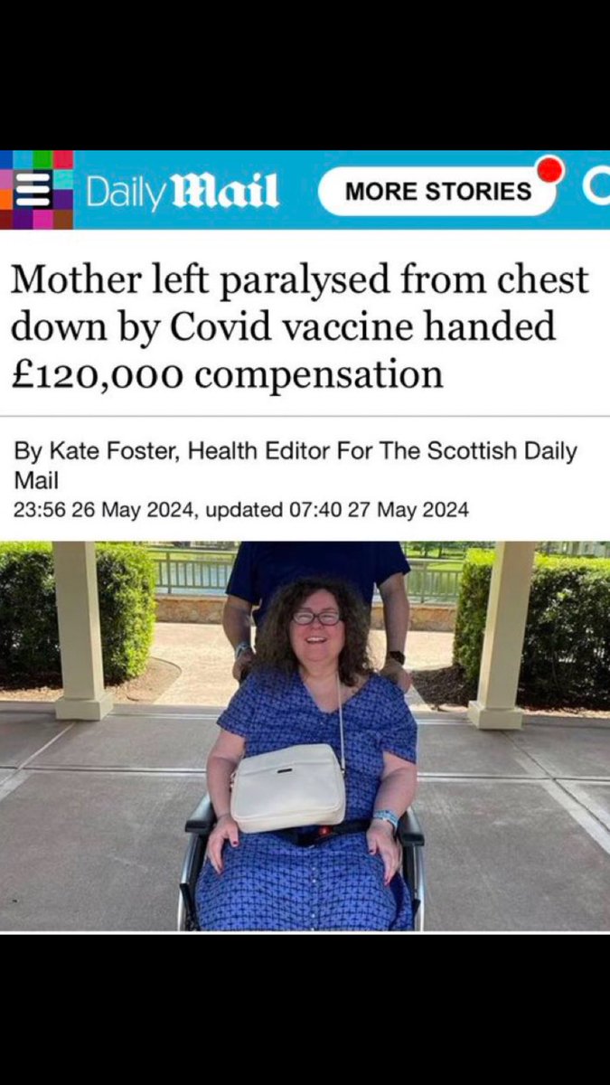 BGatesIsaPyscho's tweet image. 🇬🇧UK Vaccine Damage Pay outs begin 

She had ZERO reason to take this experimental mRNA Vaccine.

Covid posed her ZERO statistical threat, she had an immune system &amp;amp; now she’s paralysed.  

At least she’s alive still unlike millions of others.