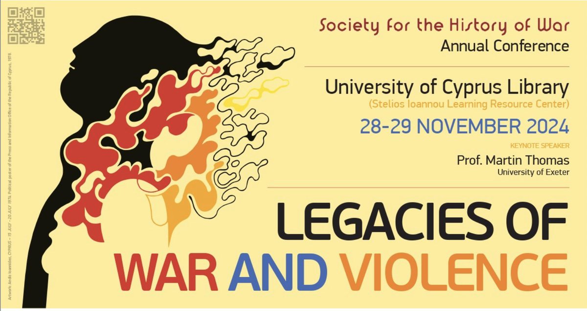 Reminder that the CfP for @SocHistoryWar's annual conference is open until end of June. We're in Cyprus in November. Cost to participate is sub-€100. Also we have a lovely new poster - this time in landscape! More information available here: show.org.uk