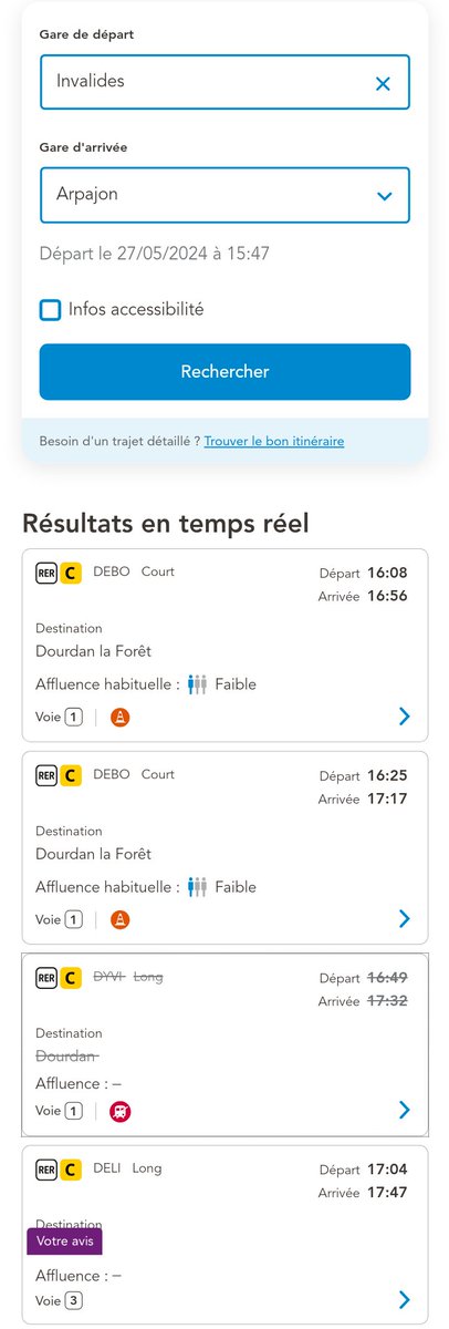 Bonjour @RERC_SNCF,
comme (trop) souvent le premier DELI est supprimé, ou plus exactement au départ de Juvisy. Pourquoi ?