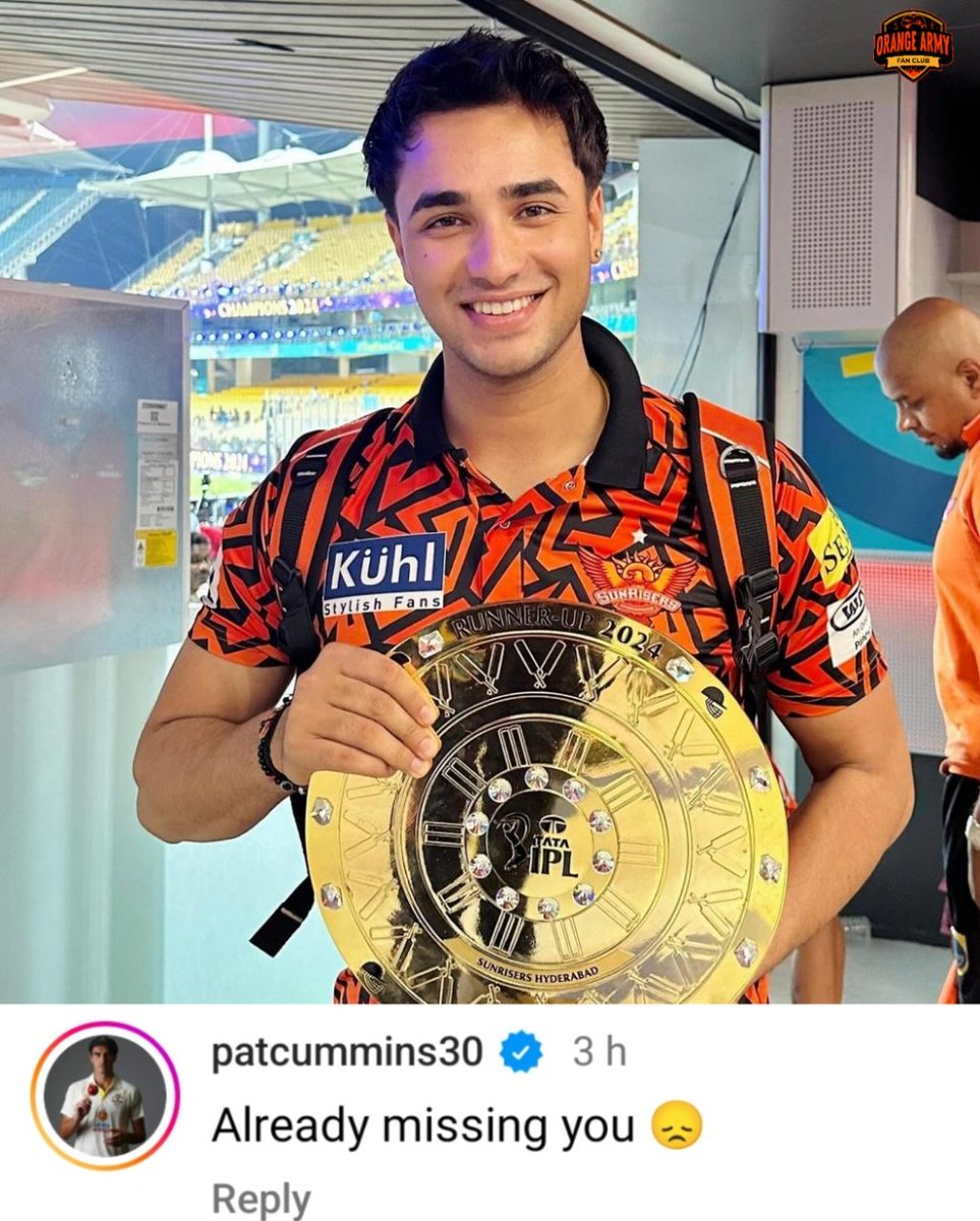 Pat Cummins Comments on Abhishek Sharma latest Instagram Post!