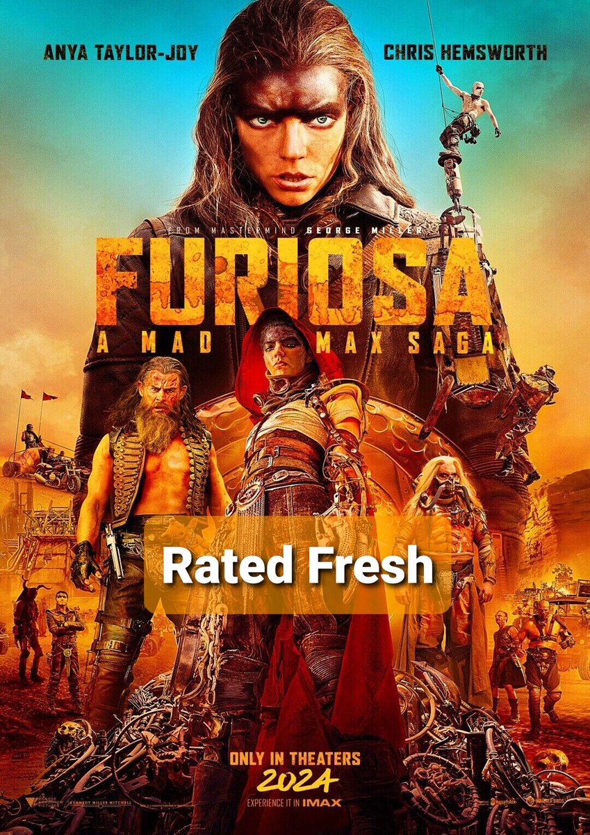 #FuriosaAMadMaxSaga 4 out of 5 #MovieReview #RatedFresh